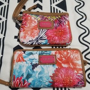 Nine West Floral print wallet and small bag